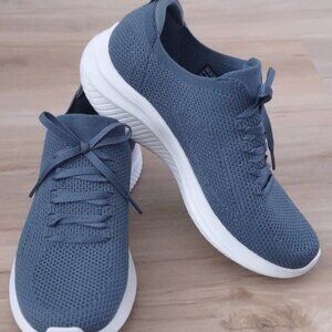 Slip on Skechers Air Cooled Memory Foam sneakers, Dusty blue, women's 8.5